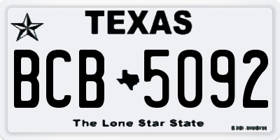 TX license plate BCB5092