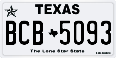 TX license plate BCB5093