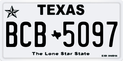 TX license plate BCB5097