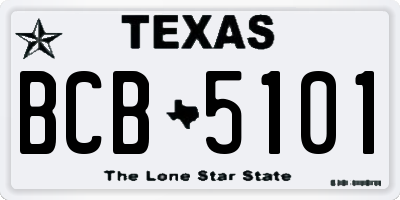 TX license plate BCB5101