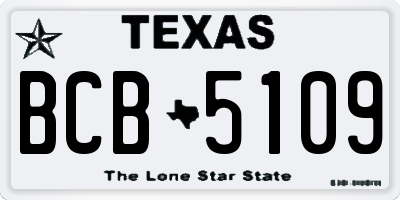TX license plate BCB5109