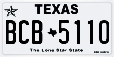 TX license plate BCB5110