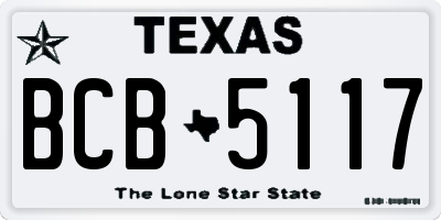 TX license plate BCB5117