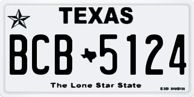 TX license plate BCB5124