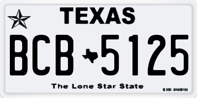 TX license plate BCB5125