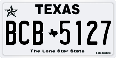 TX license plate BCB5127