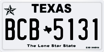 TX license plate BCB5131