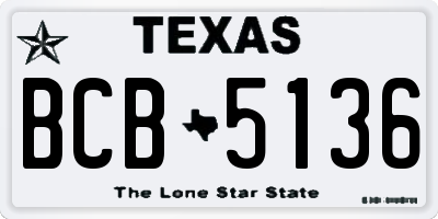 TX license plate BCB5136