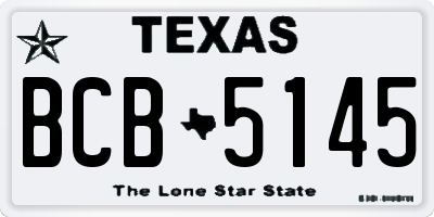 TX license plate BCB5145