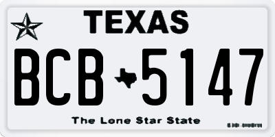 TX license plate BCB5147