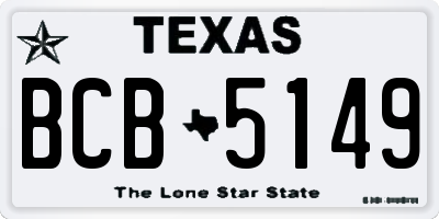 TX license plate BCB5149