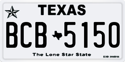 TX license plate BCB5150