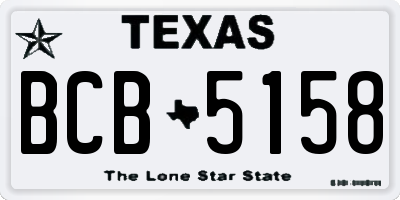 TX license plate BCB5158