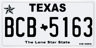 TX license plate BCB5163