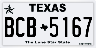 TX license plate BCB5167