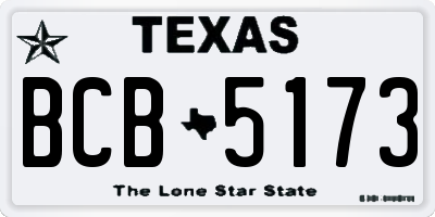 TX license plate BCB5173
