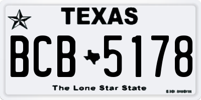 TX license plate BCB5178