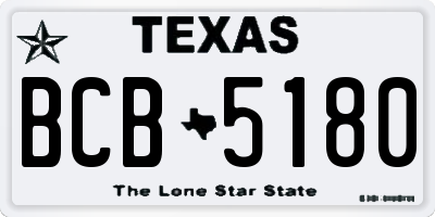 TX license plate BCB5180