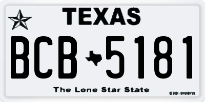 TX license plate BCB5181
