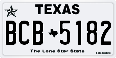 TX license plate BCB5182