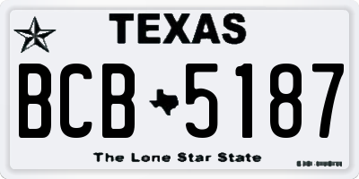 TX license plate BCB5187