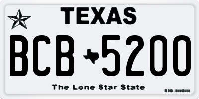TX license plate BCB5200
