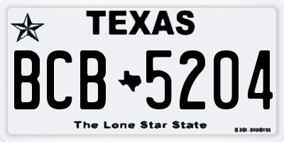 TX license plate BCB5204