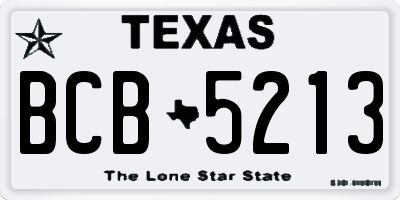 TX license plate BCB5213