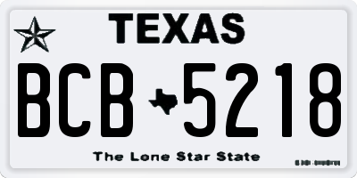 TX license plate BCB5218