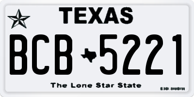 TX license plate BCB5221
