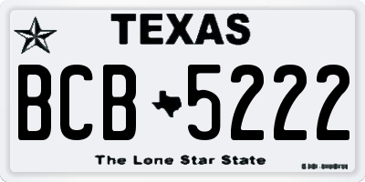 TX license plate BCB5222