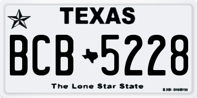 TX license plate BCB5228