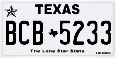 TX license plate BCB5233