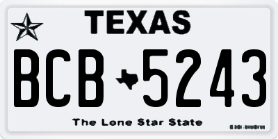 TX license plate BCB5243