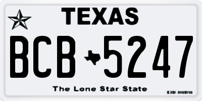 TX license plate BCB5247