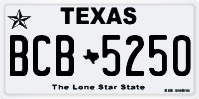 TX license plate BCB5250