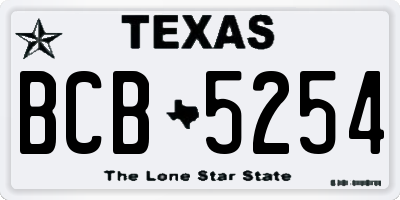 TX license plate BCB5254