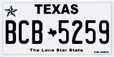 TX license plate BCB5259