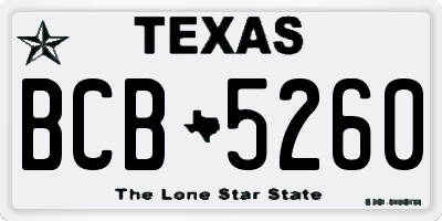 TX license plate BCB5260