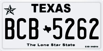 TX license plate BCB5262