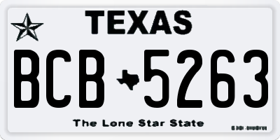 TX license plate BCB5263