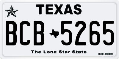 TX license plate BCB5265