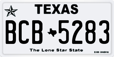 TX license plate BCB5283
