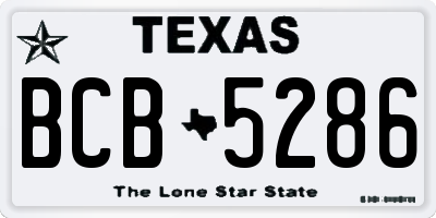 TX license plate BCB5286