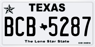 TX license plate BCB5287