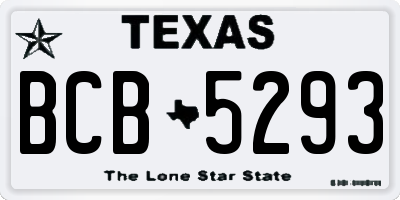 TX license plate BCB5293