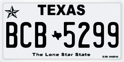 TX license plate BCB5299