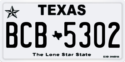 TX license plate BCB5302