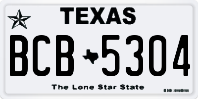 TX license plate BCB5304