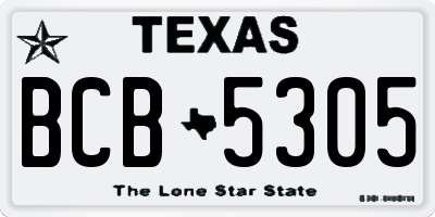 TX license plate BCB5305